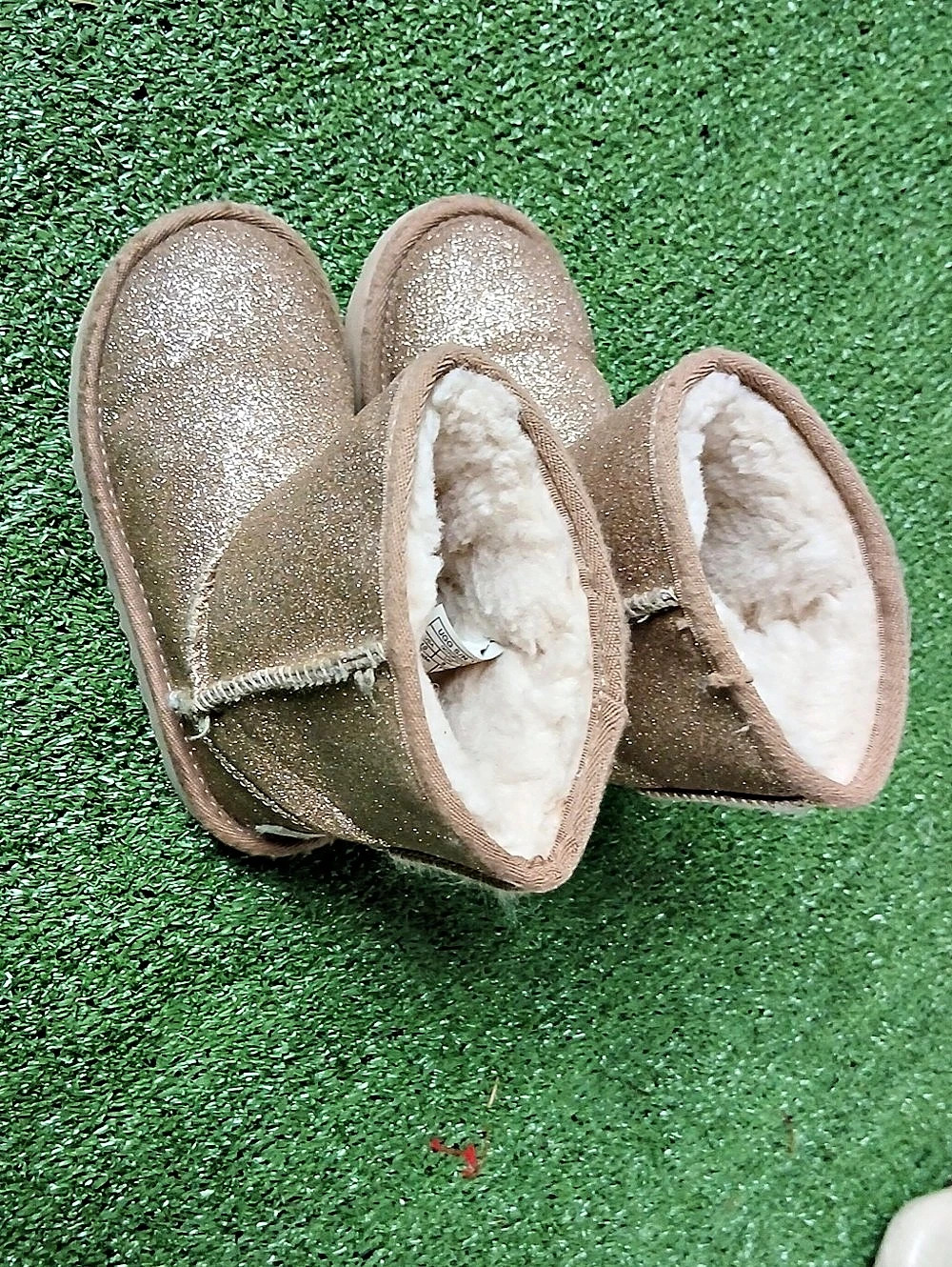 😍UGG Classic Mini II Glitter Mini Boots US 10 Brown